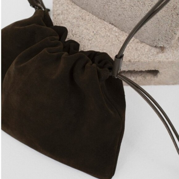 NWT Mus & BomBon Garbanza Green Suede Bag Slouchy Convertible Shoulder Bag - Picture 3 of 7